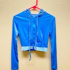 Ice Blue Velour Tracksuit